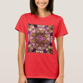 Rosa, goldfarbene und gewachsene T - Shirt
