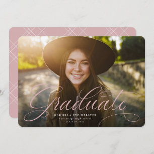 Rosa-goldfarbener Abschluss mit einfachem Drehbuch Ankündigung