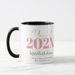 Rosa goldfarbener Abschluss Tasse