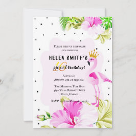 Rosa Goldflamingo-Prinzessin Tropic Sweet 16 Einladung