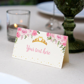 Rosa Goldflorenkronprinzessin Birthday Platzkarte