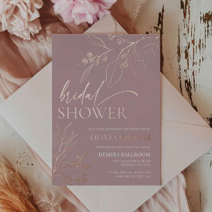 Rosa Goldfoil Bridal Dusche Einladung