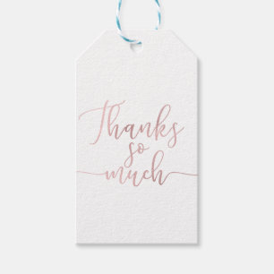 Rosa Goldfolie Schriftart Danke Danke Vielmals Geschenkanhänger