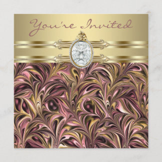 Rosa Goldfrauen Geburtstagsparty Einladungen