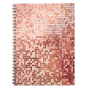 Rosa, goldgelb, viereckige Mosaikfliesen für Texti Notizblock