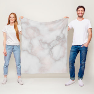 Rosa, goldgelbes Marmormuster in Rosatönen Fleecedecke