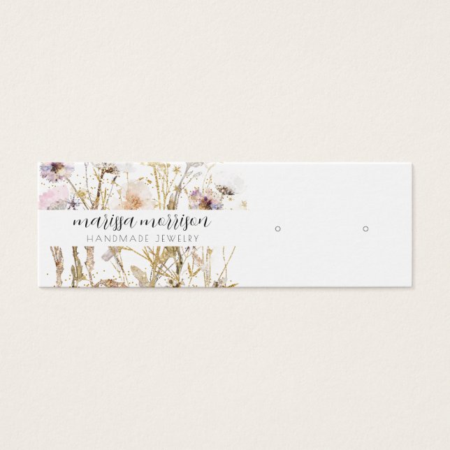 Rosa Goldgestüte mit botanischer Wildblume (Vorderseite)