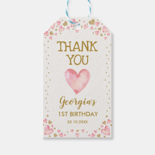 Rosa Goldherz-Valentinsgruß-Geburtstags-Baby Geschenkanhänger