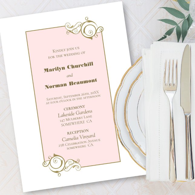 Rosa Goldhochzeit Einladung (Von Creator hochgeladen)
