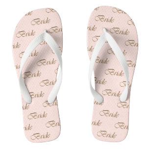 Rosa Goldkalligrafie-Muster Flip Flops