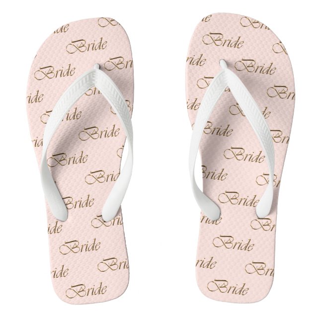 Rosa Goldkalligrafie-Muster Flip Flops (Fußbett)