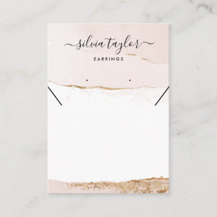 Rosa Goldkarte Earring Necklass Visitenkarte
