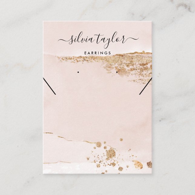 Rosa Goldkarte Earring Necklecklace Visitenkarte (Vorderseite)