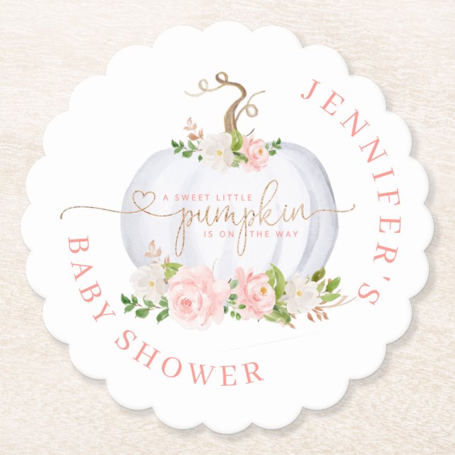 Rosa Goldkürbis Untersetzer (Vorderseite)