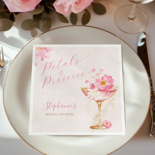 Rosa Goldleder und Prosecco-Brautparty Serviette