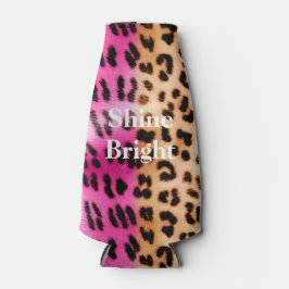 Rosa Goldleopard Flaschenkühler