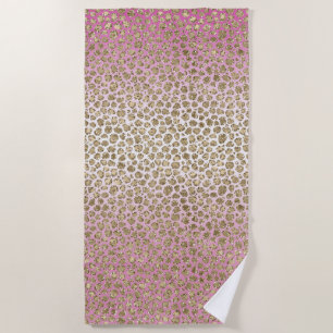 Rosa Goldleopard Strandtuch