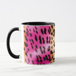 Rosa Goldleopard Tasse