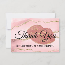 Rosa Goldmarmor Agate Lip Gloss Makeup Dankeskarte