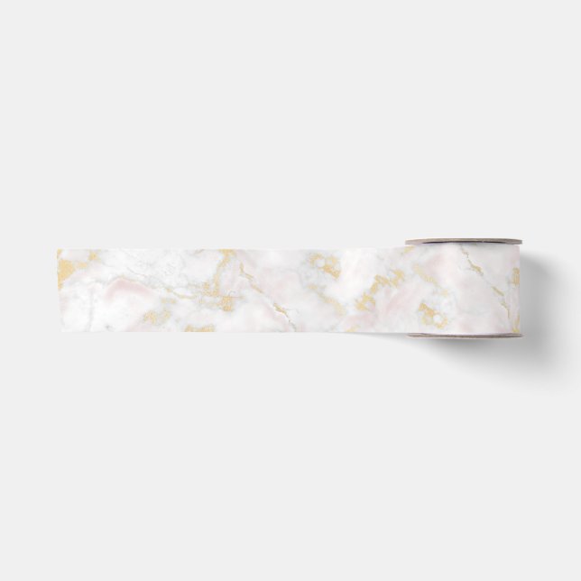 Rosa Goldmarmor Satinband (Vorderseite)