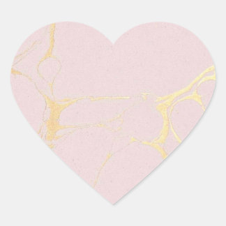 Rosa Goldmarmor-Sticker Herz-Aufkleber