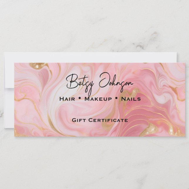 Rosa Goldmedaille - Geschenkgutschein Einladung (Vorderseite)