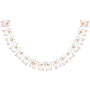 Rosa Goldmedaillengewinner Königliche Krone Geburt Wimpelkette