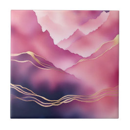 Rosa Goldmetall-Marmorstein Fliese