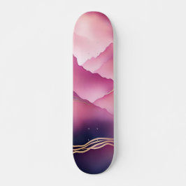 Rosa Goldmetall-Marmorstein Skateboard