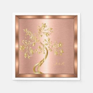 Rosa Goldrahmen Golden Tree Custom Serviette