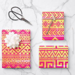 Rosa Goldstämme Geschenkpapier Set