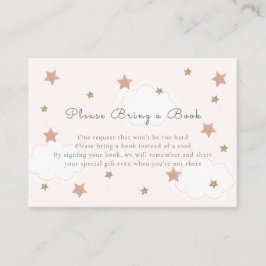 Rosa Goldstars & Wolken Bitte buchen Begleitkarte