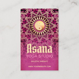 Rosa GoldYin Yang holistisches Energie Asana Yoga Visitenkarte
