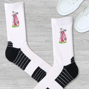 Rosa Golf Anfangsmonogramm Socken
