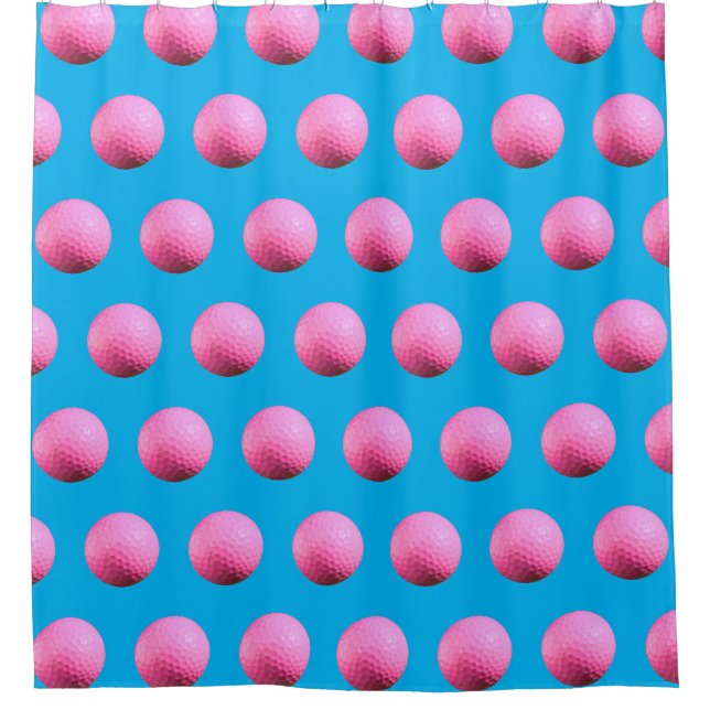 Rosa Golf Ball Duschvorhang (Vorderseite)