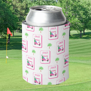 Rosa Golf Cart Joker Mahjong Tropischer Palmenbaum Dosenkühler