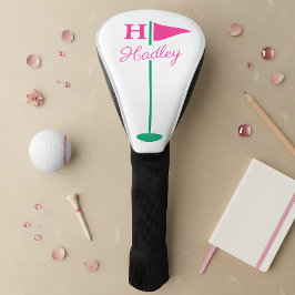 Rosa Golf Flaggen Monogramm Name Headcover