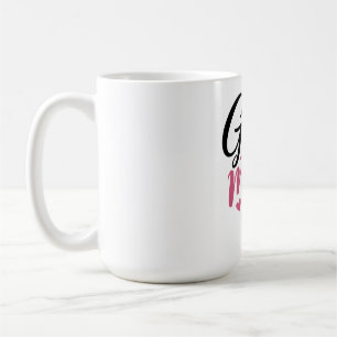Rosa Golf-Mutter-Herzball-Kalligrafie Kaffeetasse
