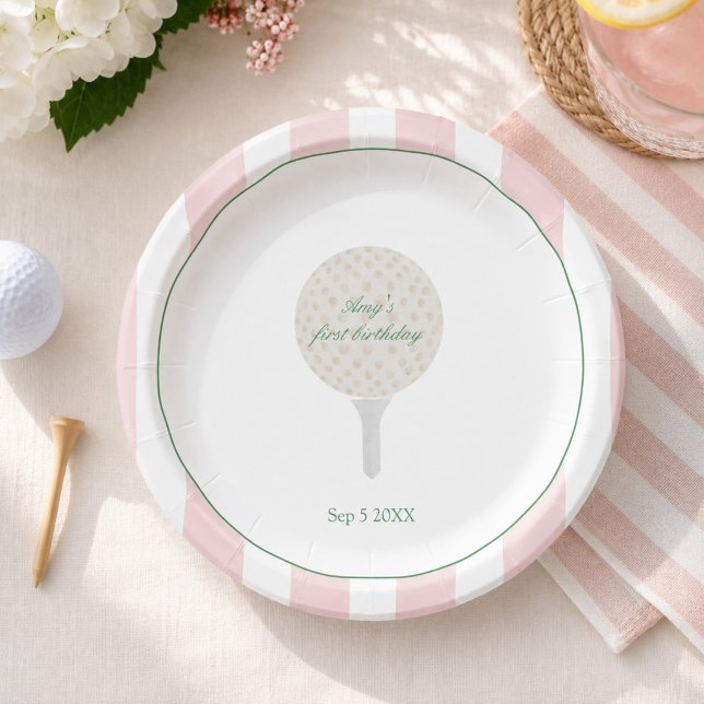 Rosa Golf Par-tee-Papierteller Pappteller (Von Creator hochgeladen)