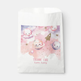 Rosa Golfplätze und Sterne im Weltraum Vielen Dank Geschenktütchen