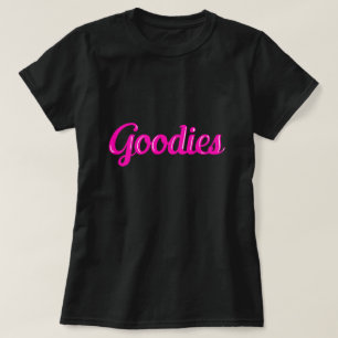 Rosa GOODIES Typ Whimsical Vintage-Typografie T-Shirt