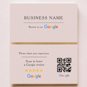 Rosa Google-Bewertungs-QR-Code-Spa-Salon Visitenkarte