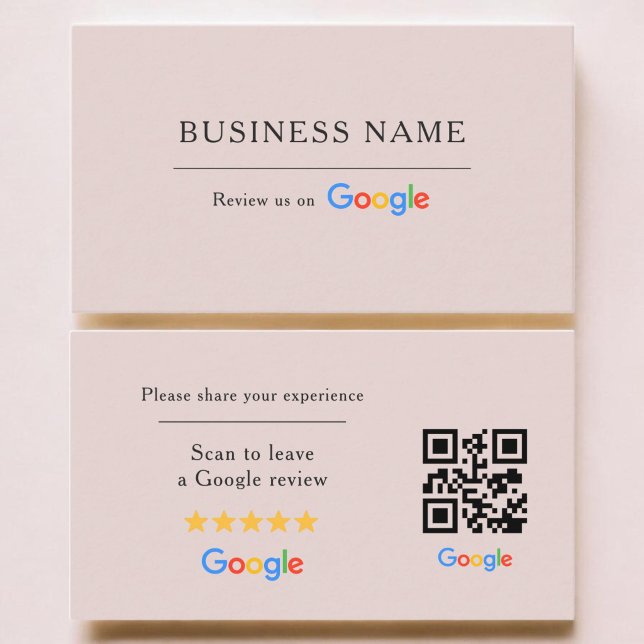 Rosa Google-Bewertungs-QR-Code-Spa-Salon Visitenkarte (Von Creator hochgeladen)