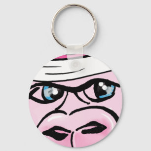 Rosa Gorilla mit Sweatband Schlüsselanhänger