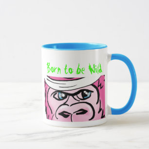 Rosa Gorilla mit Sweatband Tasse