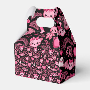 Rosa Goth Kawaii Giebelbox - Gruselige Partygesche Geschenkschachtel