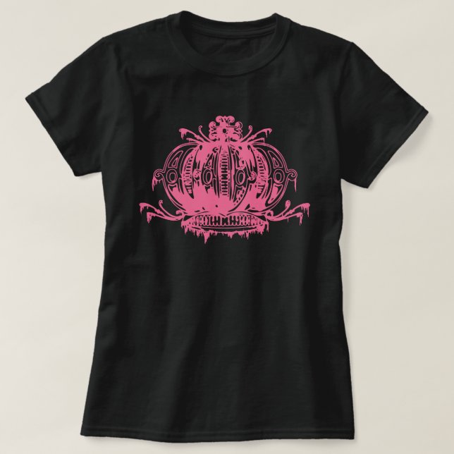 Rosa gotische, verfallene Krone T-Shirt (Design vorne)