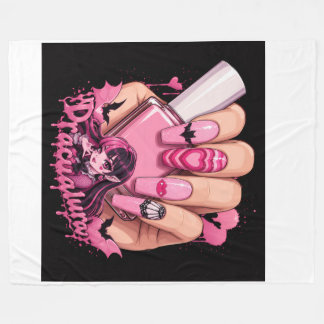 Rosa gotisches Kawaii-Nagelkunst-Design Fleecedecke