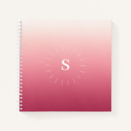 Rosa Gradient Initials Notebook Notizbuch