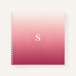 Rosa Gradient Initials Notebook Notizbuch